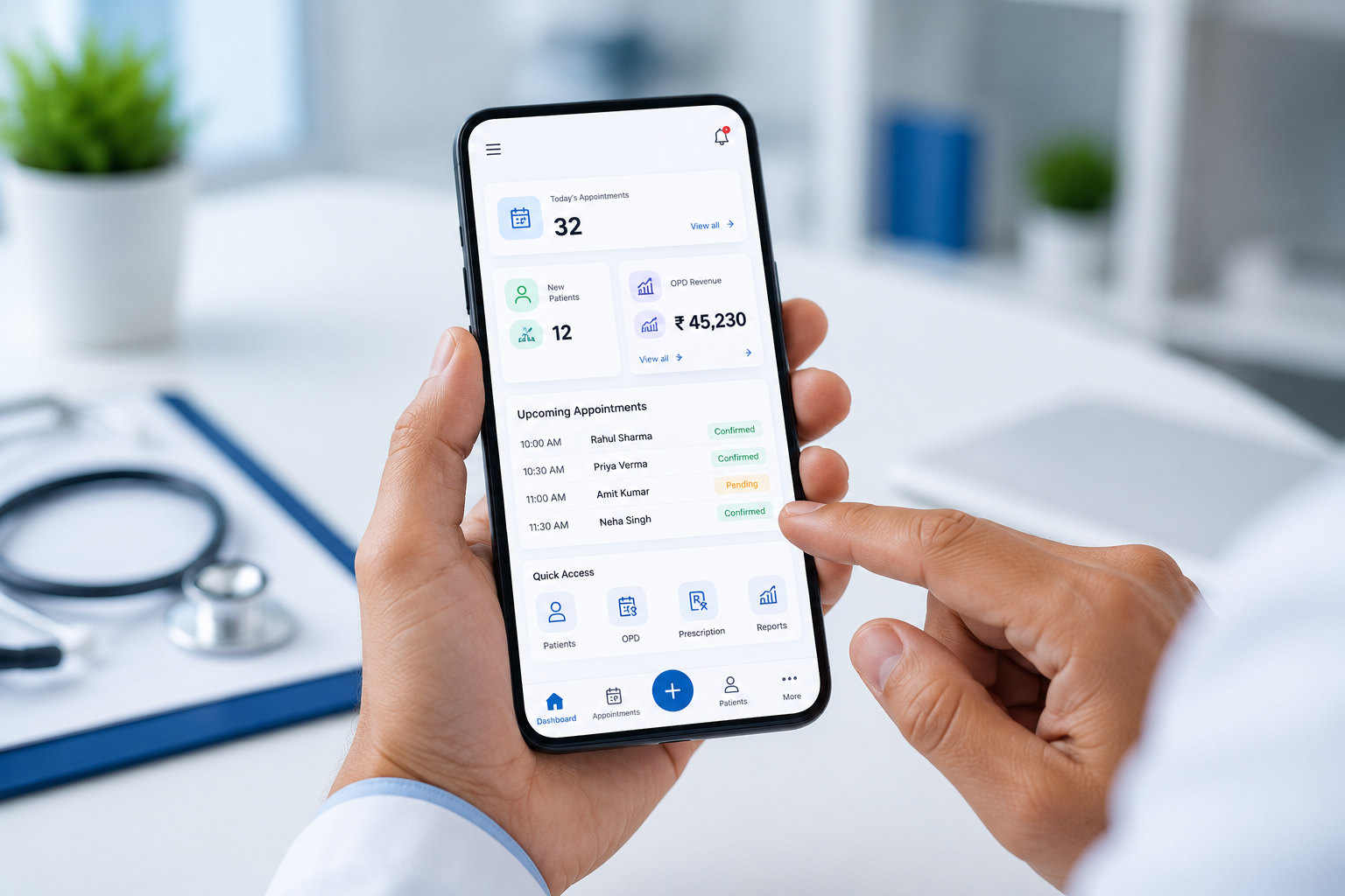 Doctor OPD Software 2 Medola OPD Software on Mobile Phone and Tablet — Works on Android and iOS