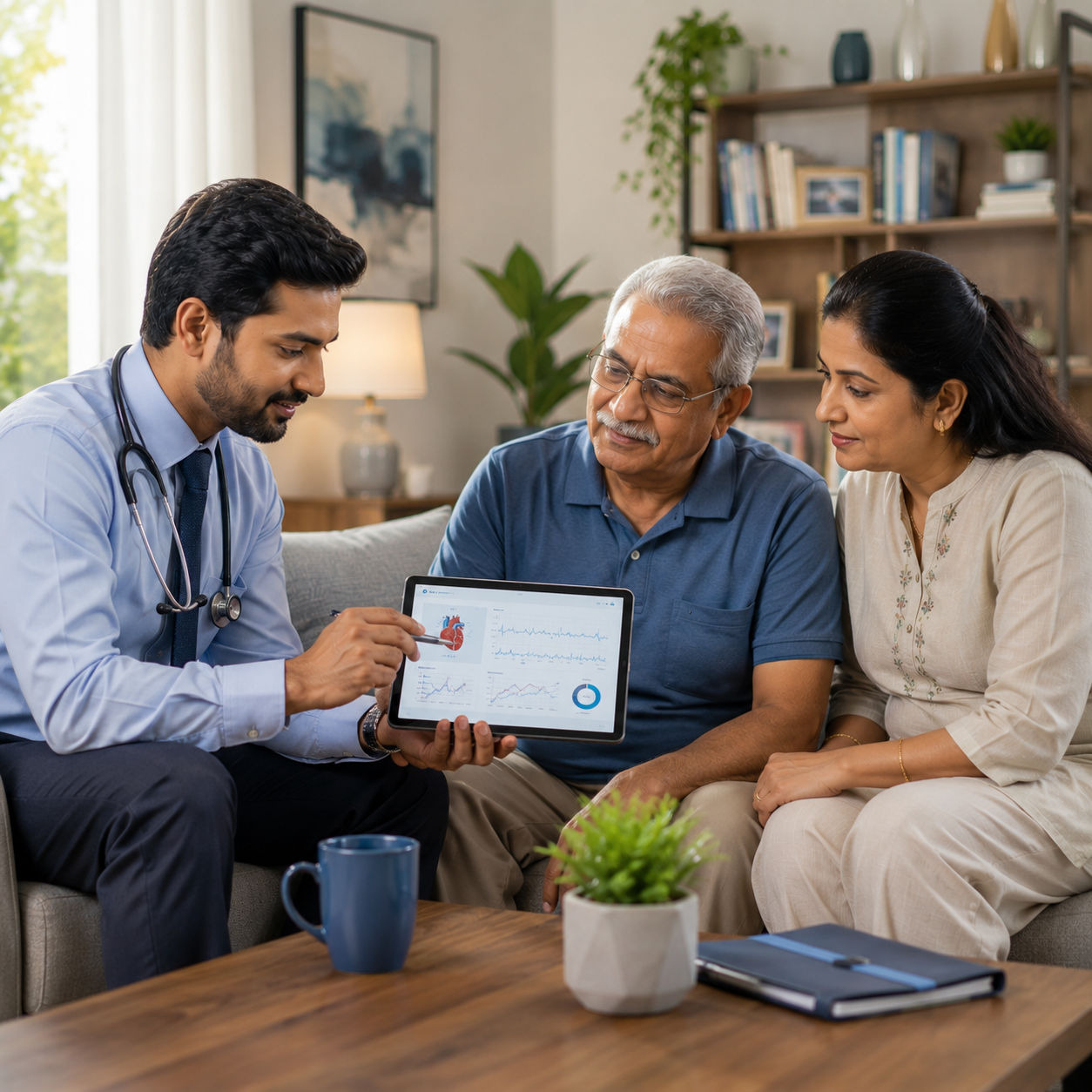Cardiac care home visit Nashik — Medola healthcare technician at patient home